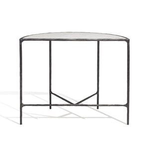 Safavieh JESSA Modern Forged Metal Console Table with Luxe Marble Top for Chic Entryway or Living Space Black / White SFV9506D