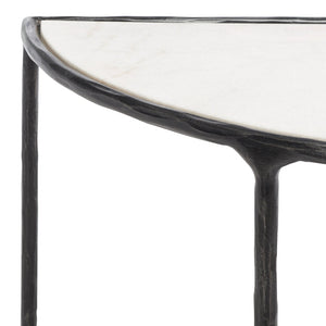 Safavieh JESSA Modern Forged Metal Console Table with Luxe Marble Top for Chic Entryway or Living Space Black / White SFV9506D