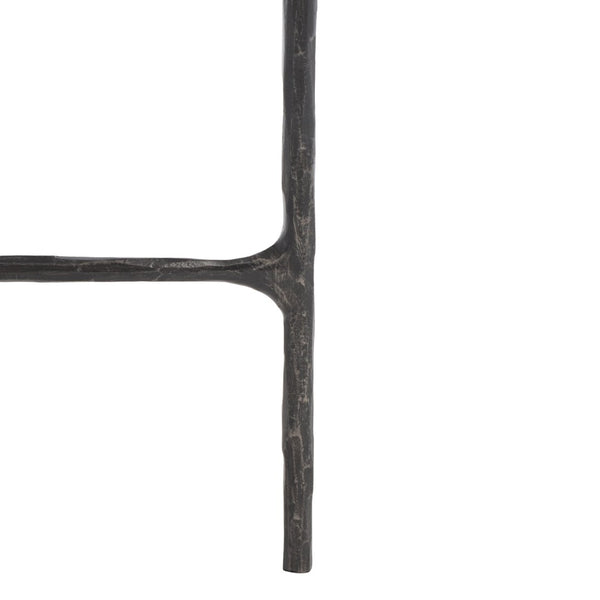 Safavieh JESSA Modern Forged Metal Console Table with Luxe Marble Top for Chic Entryway or Living Space Black / White SFV9506D