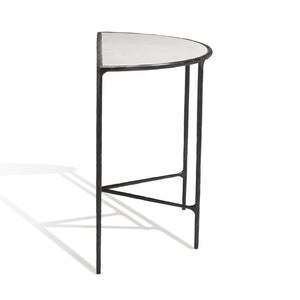 Safavieh JESSA Modern Forged Metal Console Table with Luxe Marble Top for Chic Entryway or Living Space Black / White SFV9506D