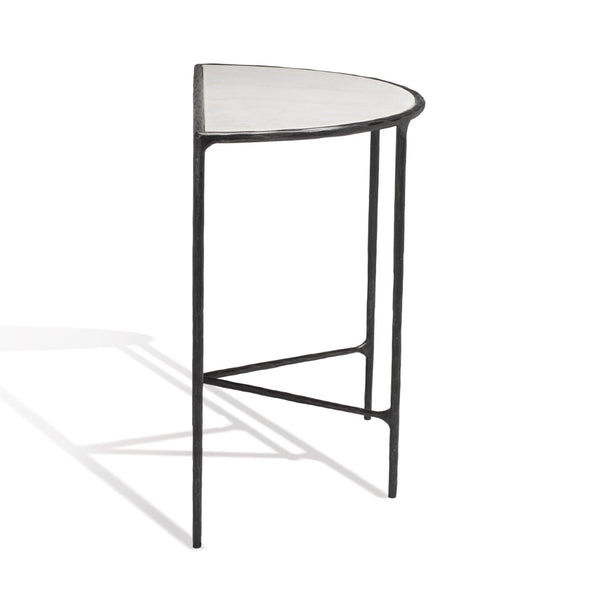 Safavieh JESSA Modern Forged Metal Console Table with Luxe Marble Top for Chic Entryway or Living Space Black / White SFV9506D