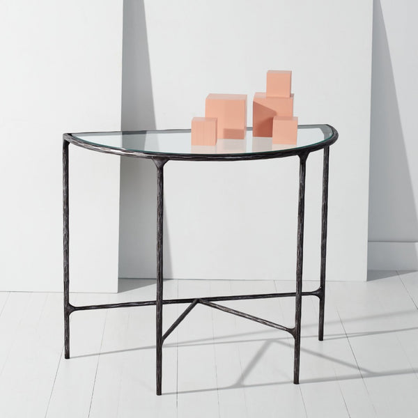 Safavieh JESSA Forged Metal Console Table - Modern Minimalist Design for Entryways & Living Spaces Showcase Black SFV9506E