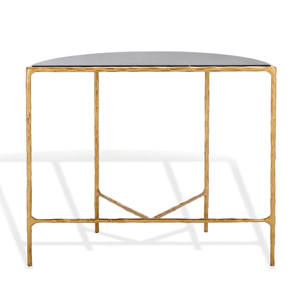 Safavieh Jessa Console Table – Elegant Brass Frame With Black Marble Top For Chic Home Décor Style Brass ,Black Forged Metal ,Black Marble ,Wood Sfv9506f
