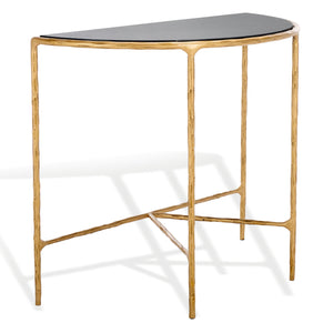 Safavieh Jessa Console Table – Elegant Brass Frame With Black Marble Top For Chic Home Décor Style Brass ,Black Forged Metal ,Black Marble ,Wood Sfv9506f