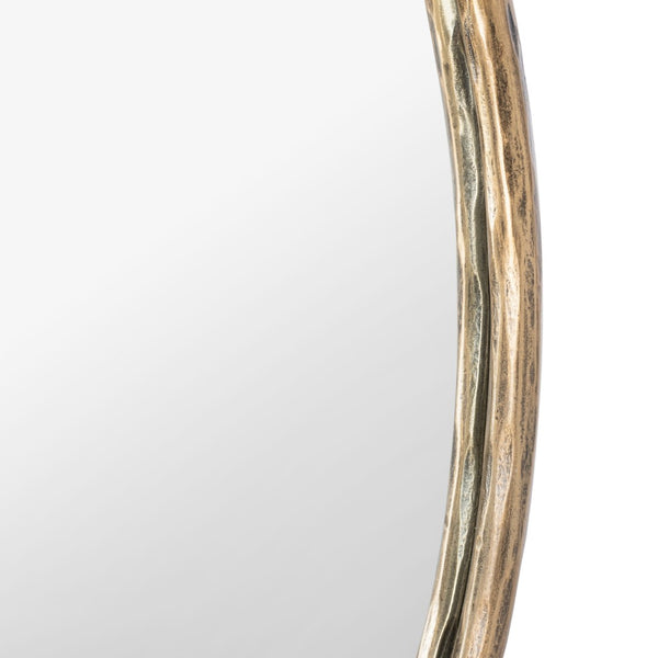 Safavieh JESSA 42" Round Metal Mirror in Warm Brass – Timeless Elegance for Modern Home Décor & Style SFV9507A