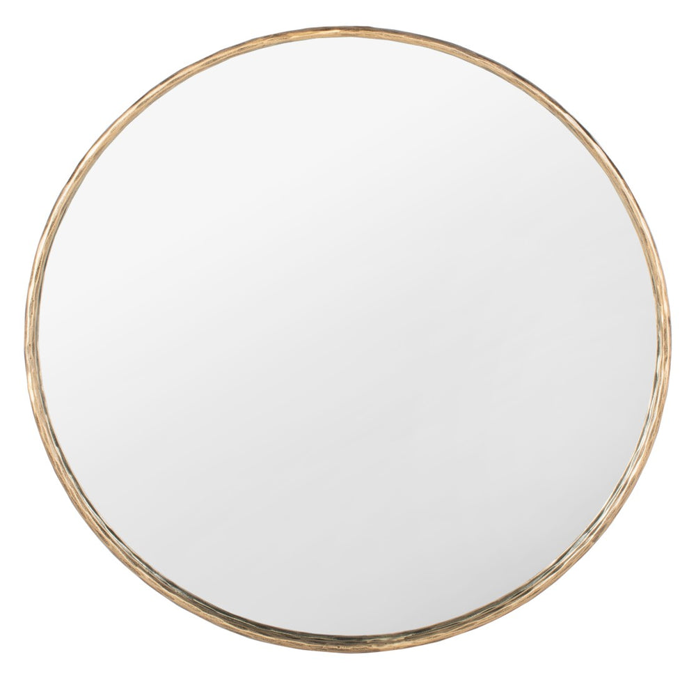 Safavieh JESSA 42" Round Metal Mirror in Warm Brass – Timeless Elegance for Modern Home Décor & Style SFV9507A