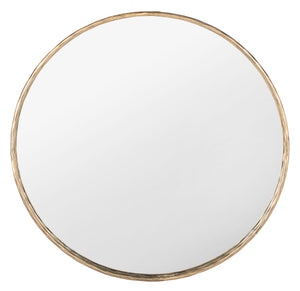 Safavieh JESSA 42" Round Metal Mirror in Warm Brass – Timeless Elegance for Modern Home Décor & Style SFV9507A