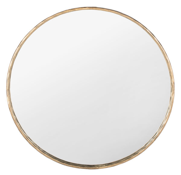 Safavieh JESSA 42" Round Metal Mirror in Warm Brass – Timeless Elegance for Modern Home Décor & Style SFV9507A