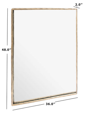 Safavieh JESSA Large Rectangle Metal Mirror in Polished Brass Finish - Stylish & Functional Home Accent Piece SFV9508A