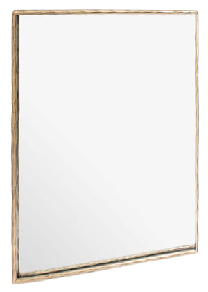 Safavieh JESSA Large Rectangle Metal Mirror in Polished Brass Finish - Stylish & Functional Home Accent Piece SFV9508A
