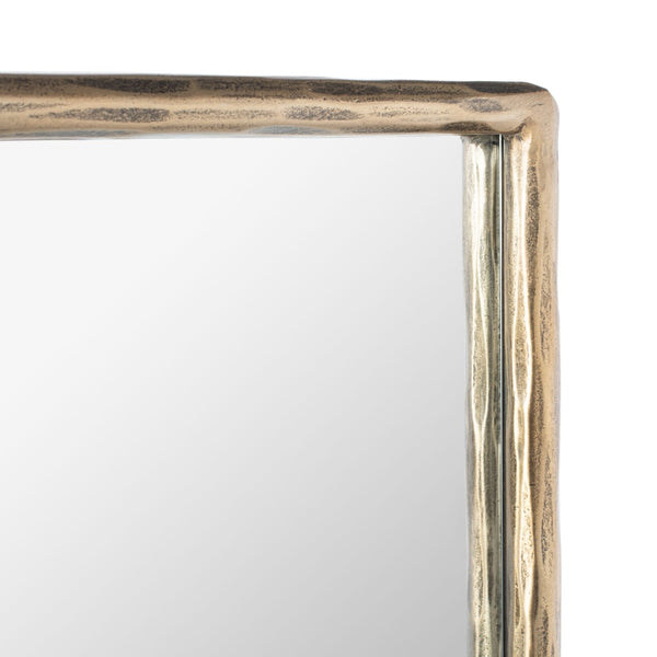 Safavieh JESSA Small Rectangle Metal Mirror in Brass - Elegant Design for Modern Home Décor & Wall Display SFV9509A