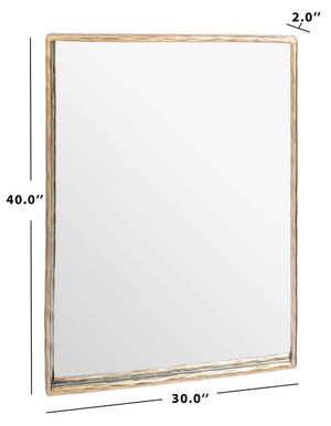 Safavieh JESSA Small Rectangle Metal Mirror in Brass - Elegant Design for Modern Home Décor & Wall Display SFV9509A