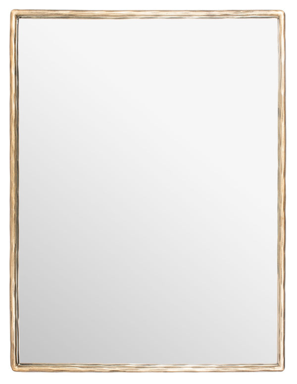 Safavieh JESSA Small Rectangle Metal Mirror in Brass - Elegant Design for Modern Home Décor & Wall Display SFV9509A