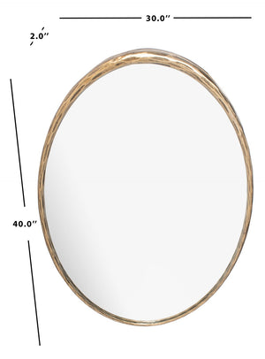 Safavieh JESSA Oval Metal Mirror in Warm Brass Finish - Elegant & Durable Wall Decor for Any Room SFV9510A