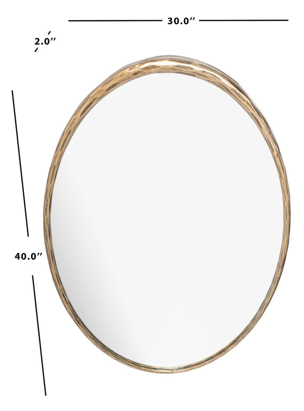 Safavieh JESSA Oval Metal Mirror in Warm Brass Finish - Elegant & Durable Wall Decor for Any Room SFV9510A