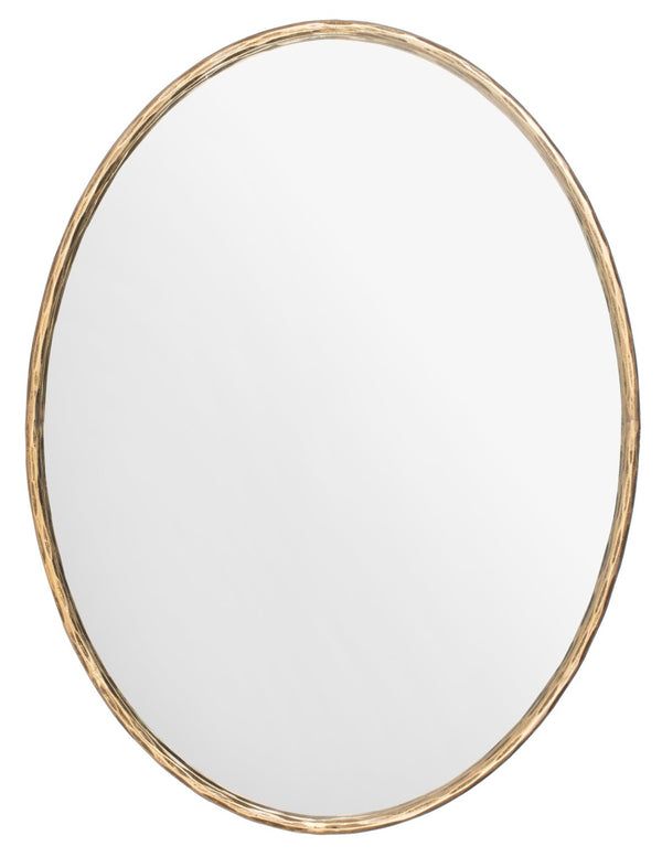 Safavieh JESSA Oval Metal Mirror in Warm Brass Finish - Elegant & Durable Wall Decor for Any Room SFV9510A
