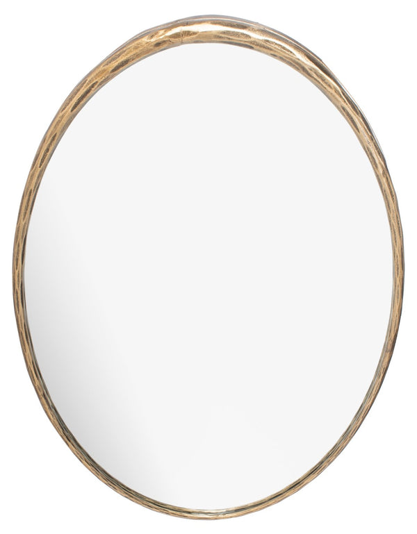 Safavieh JESSA Oval Metal Mirror in Warm Brass Finish - Elegant & Durable Wall Decor for Any Room SFV9510A