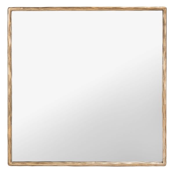 Safavieh JESSA 32" Square Metal Mirror in Warm Brass Finish – Elegant Reflective Home Décor for Any Space SFV9511A