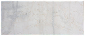 Safavieh CARALYN Rectangle Marble Coffee Table - Elegant White Top & Brass Base for Modern Living Rooms SFV9513A