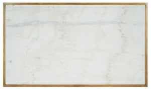 Safavieh BRYNNA Rectangle Marble Coffee Table in Bronze & White - Elegant Centerpiece for Modern Living Rooms SFV9515A