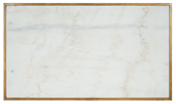 Safavieh BRYNNA Rectangle Marble Coffee Table in Bronze & White - Elegant Centerpiece for Modern Living Rooms SFV9515A