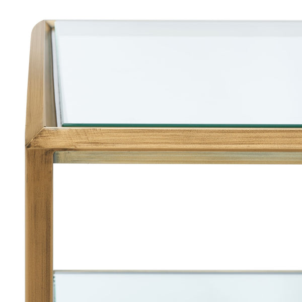 Safavieh FLORABELLA Mirrored Coffee Table in Bronze Finish - Elegant Centerpiece for Modern Living Spaces SFV9517A