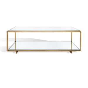 Safavieh FLORABELLA Mirrored Coffee Table in Bronze Finish - Elegant Centerpiece for Modern Living Spaces SFV9517A