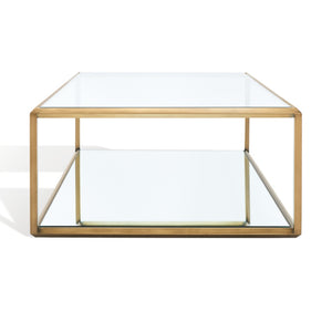 Safavieh FLORABELLA Mirrored Coffee Table in Bronze Finish - Elegant Centerpiece for Modern Living Spaces SFV9517A