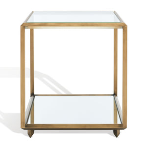 Safavieh FLORABELLA Mirrored Accent Table in Rich Bronze Finish – Chic, Compact Design for Any Space SFV9518A