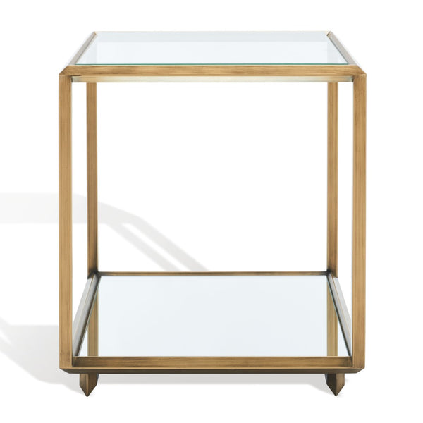 Safavieh FLORABELLA Mirrored Accent Table in Rich Bronze Finish – Chic, Compact Design for Any Space SFV9518A