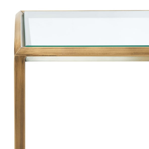 Safavieh FLORABELLA Mirrored Accent Table in Rich Bronze Finish – Chic, Compact Design for Any Space SFV9518A