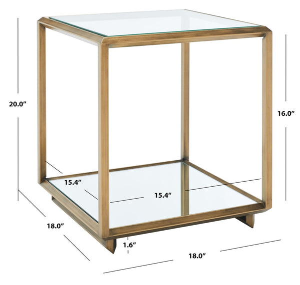 Safavieh FLORABELLA Mirrored Accent Table in Rich Bronze Finish – Chic, Compact Design for Any Space SFV9518A