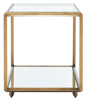 Safavieh FLORABELLA Mirrored Accent Table in Rich Bronze Finish – Chic, Compact Design for Any Space SFV9518A