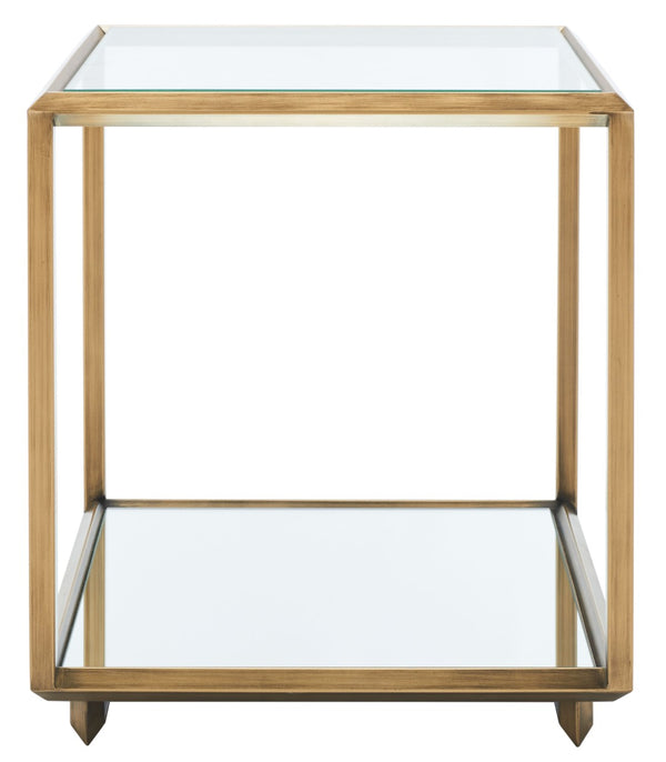 Safavieh FLORABELLA Mirrored Accent Table in Rich Bronze Finish – Chic, Compact Design for Any Space SFV9518A