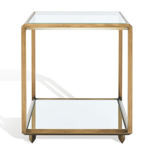 Safavieh FLORABELLA Mirrored Accent Table in Rich Bronze Finish – Chic, Compact Design for Any Space SFV9518A