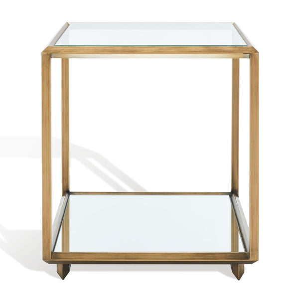 Safavieh FLORABELLA Mirrored Accent Table in Rich Bronze Finish – Chic, Compact Design for Any Space SFV9518A