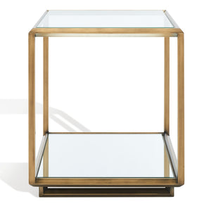 Safavieh FLORABELLA Mirrored Accent Table in Rich Bronze Finish – Chic, Compact Design for Any Space SFV9518A