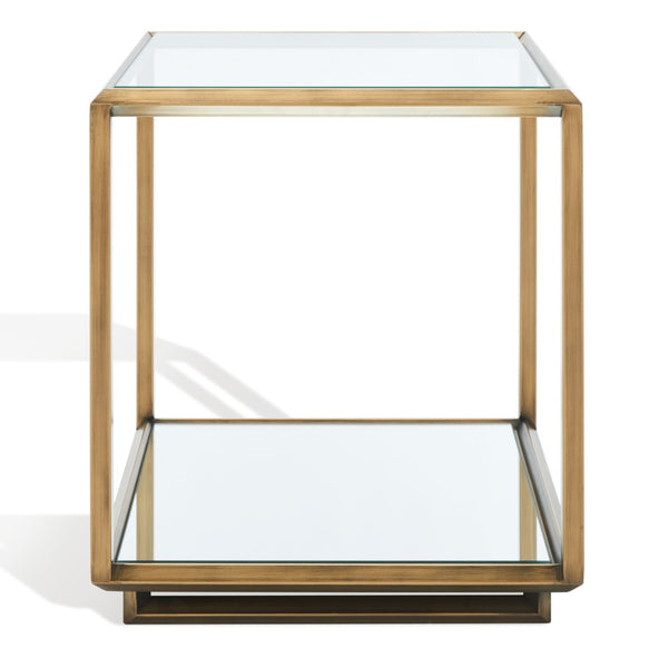 Safavieh FLORABELLA Mirrored Accent Table in Rich Bronze Finish – Chic, Compact Design for Any Space SFV9518A