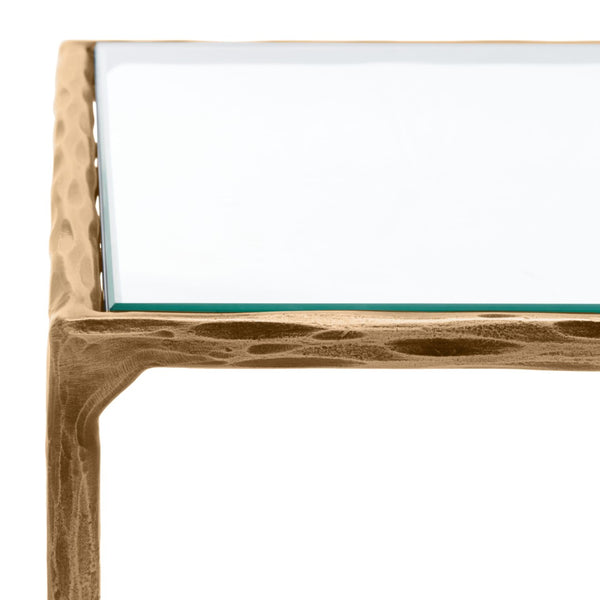 Safavieh JESSA Modern Coffee Table with Tempered Glass Top and Sleek Forged-Iron Frame for Elegant Living Spaces Brass SFV9520A
