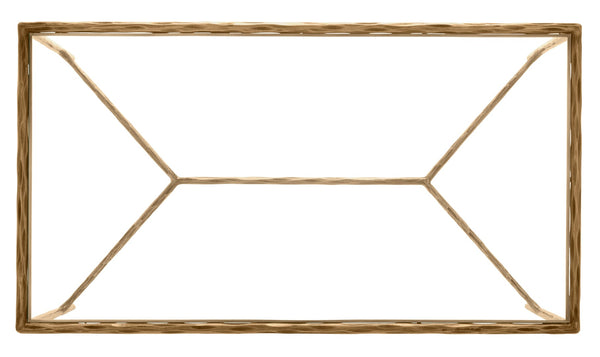 Safavieh JESSA Modern Coffee Table with Tempered Glass Top and Sleek Forged-Iron Frame for Elegant Living Spaces Brass SFV9520A