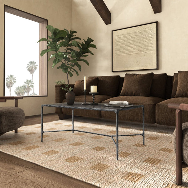 Safavieh JESSA Modern Coffee Table with Tempered Glass Top and Sleek Forged-Iron Frame for Elegant Living Spaces Silver SFV9520B