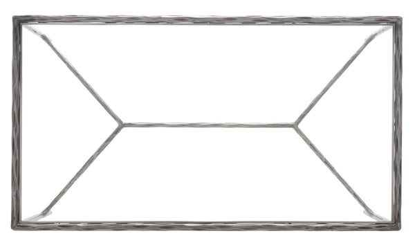 Safavieh JESSA Modern Coffee Table with Tempered Glass Top and Sleek Forged-Iron Frame for Elegant Living Spaces Silver SFV9520B