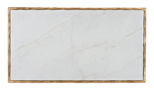 Safavieh JESSA Contemporary Marble Coffee Table with Sleek Iron Frame for Modern Living Room Elegance White / Brass SFV9520C