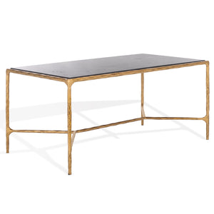 Safavieh Jessa Coffee Table: Elegant Black Marble Top With Sleek Brass & Forged Iron Frame For Luxurious Living Brass ,Black Metal ,Black Marble ,Wood Sfv9520f