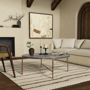 Safavieh JESSA Oval Metal Coffee Table - Elegant Tempered Glass Top with Sleek Forged Iron Frame Design Brass SFV9521A