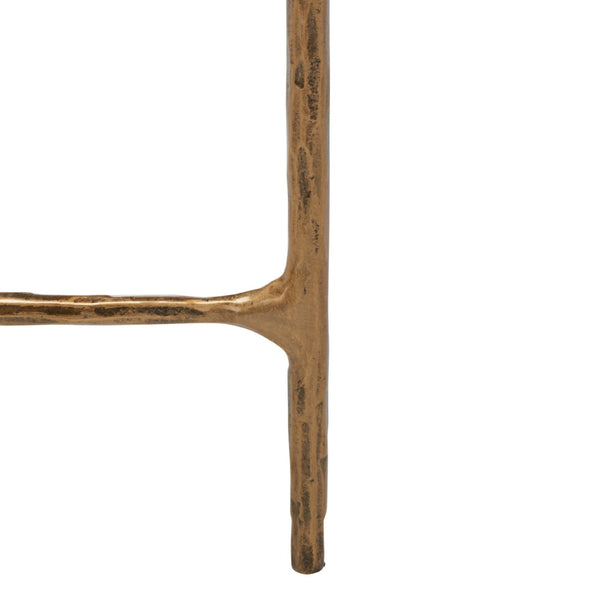 Safavieh JESSA Oval Metal Coffee Table - Elegant Tempered Glass Top with Sleek Forged Iron Frame Design Brass SFV9521A