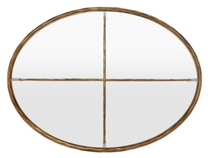 Safavieh JESSA Oval Metal Coffee Table - Elegant Tempered Glass Top with Sleek Forged Iron Frame Design Brass SFV9521A