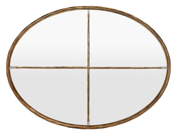 Safavieh JESSA Oval Metal Coffee Table - Elegant Tempered Glass Top with Sleek Forged Iron Frame Design Brass SFV9521A