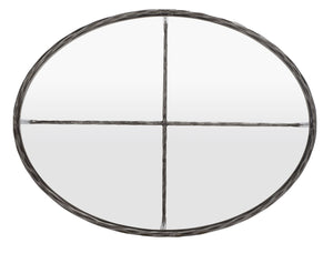Safavieh JESSA Oval Metal Coffee Table - Elegant Tempered Glass Top with Sleek Forged Iron Frame Design Silver SFV9521B