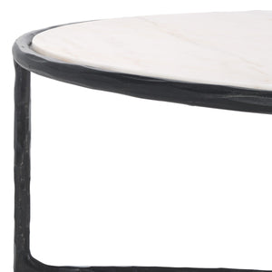 Safavieh Jessa Oval Metal Coffee Table Black / White SFV9521D